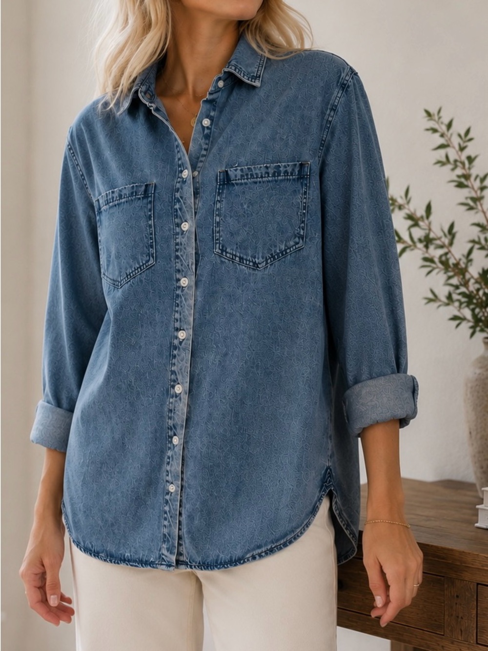Malibu Bum Denim Long-Sleeve Button up Shirt